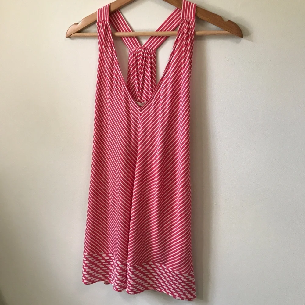 Banana Republic Pink & White Tank Top, Size L - Picture 4 of 13